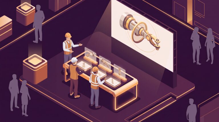 Storyboard e anteprima di un video di presentazione aziendale in 3D in un contesto B2B